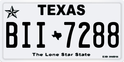 TX license plate BII7288