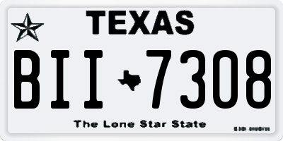TX license plate BII7308