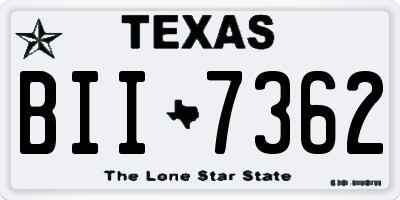 TX license plate BII7362