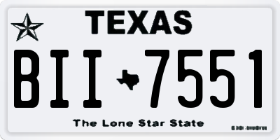 TX license plate BII7551