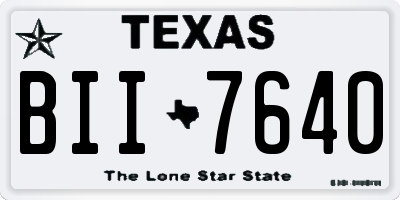 TX license plate BII7640