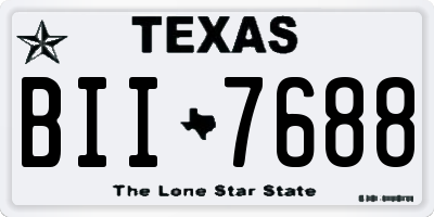 TX license plate BII7688