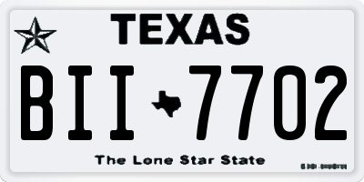 TX license plate BII7702
