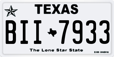 TX license plate BII7933
