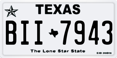 TX license plate BII7943