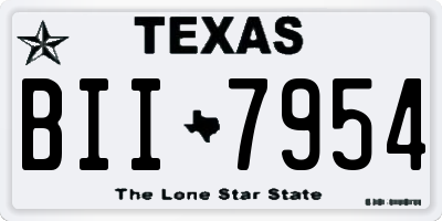 TX license plate BII7954