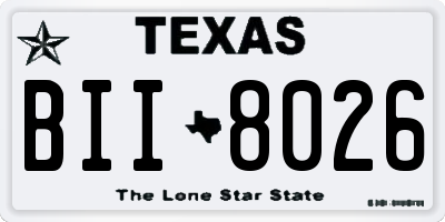 TX license plate BII8026