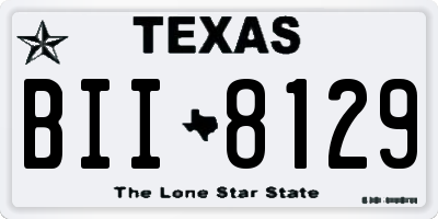 TX license plate BII8129