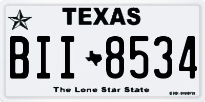 TX license plate BII8534