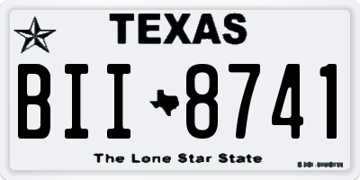 TX license plate BII8741