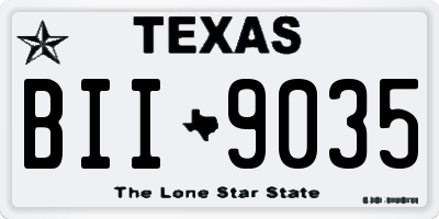 TX license plate BII9035