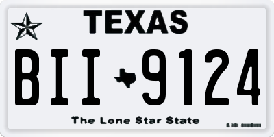 TX license plate BII9124