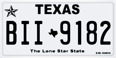 TX license plate BII9182