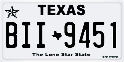 TX license plate BII9451