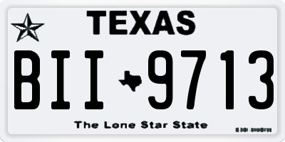 TX license plate BII9713