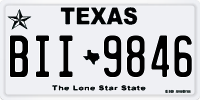 TX license plate BII9846