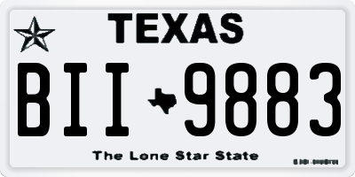 TX license plate BII9883