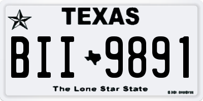 TX license plate BII9891