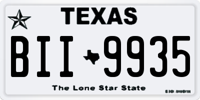 TX license plate BII9935