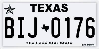 TX license plate BIJ0176