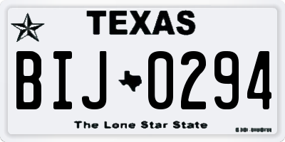 TX license plate BIJ0294