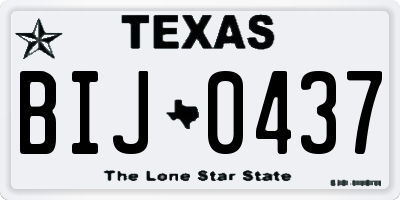 TX license plate BIJ0437