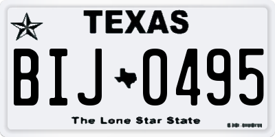 TX license plate BIJ0495