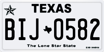 TX license plate BIJ0582
