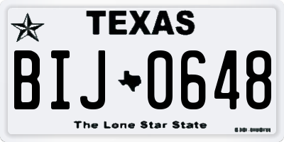 TX license plate BIJ0648