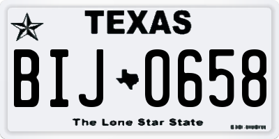 TX license plate BIJ0658