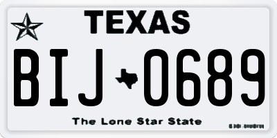 TX license plate BIJ0689