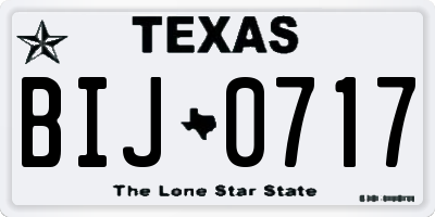 TX license plate BIJ0717