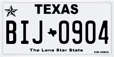 TX license plate BIJ0904
