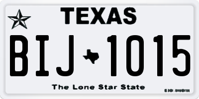 TX license plate BIJ1015