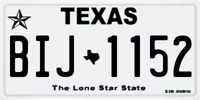 TX license plate BIJ1152