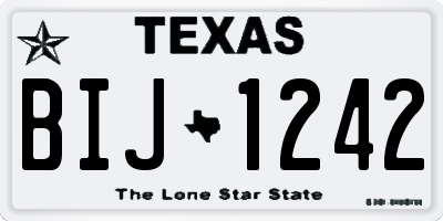 TX license plate BIJ1242