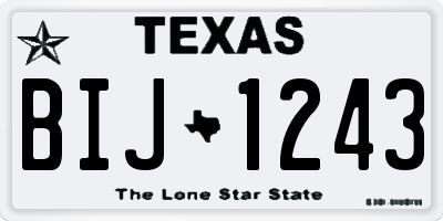 TX license plate BIJ1243