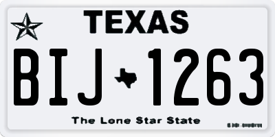 TX license plate BIJ1263