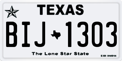 TX license plate BIJ1303