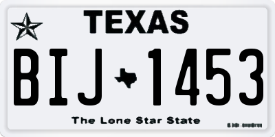 TX license plate BIJ1453