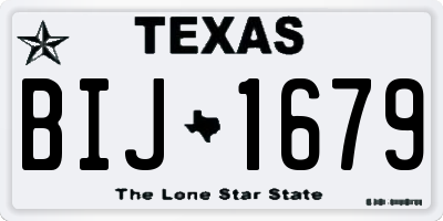 TX license plate BIJ1679