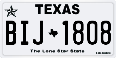 TX license plate BIJ1808