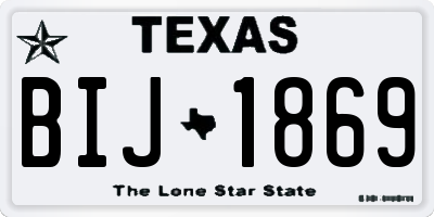 TX license plate BIJ1869