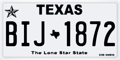 TX license plate BIJ1872