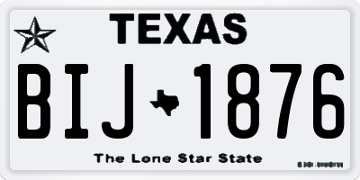 TX license plate BIJ1876