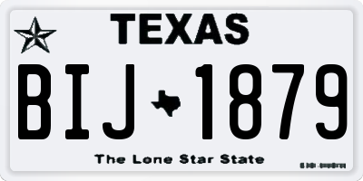 TX license plate BIJ1879