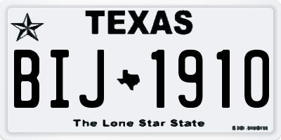 TX license plate BIJ1910
