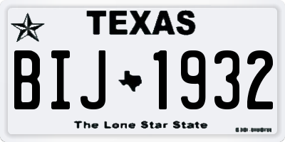 TX license plate BIJ1932