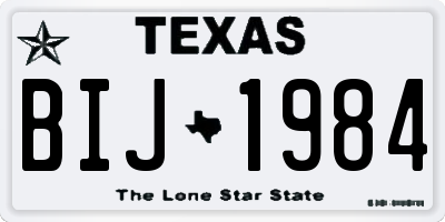 TX license plate BIJ1984