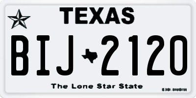 TX license plate BIJ2120